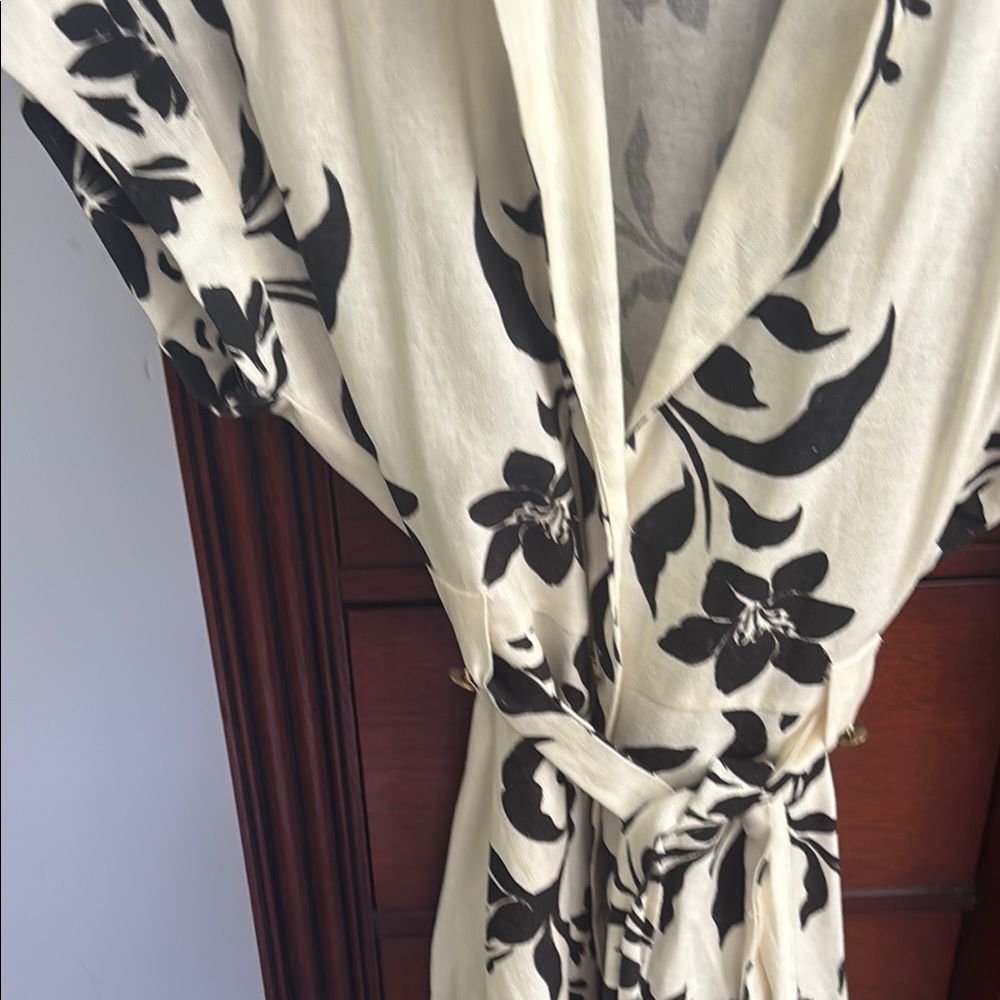 Zara Black and Cream Floral Dress
